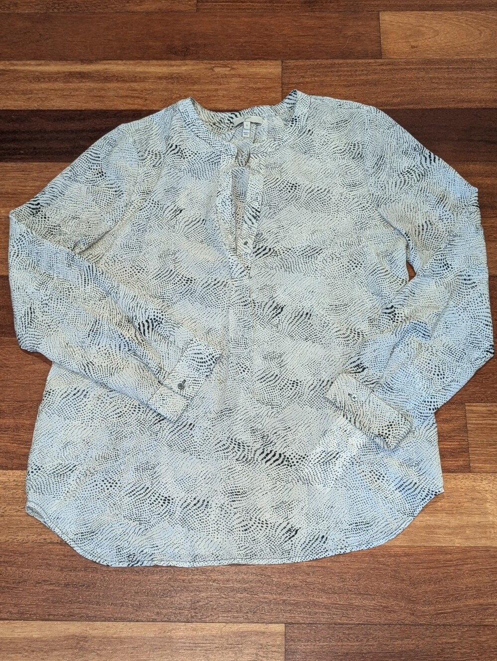 Joie Silk Black & White Dot-Print Blouse